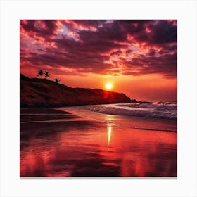 Sunset On The Beach 1081 Canvas Print