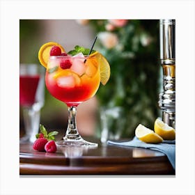 Cocktail On A Table Canvas Print
