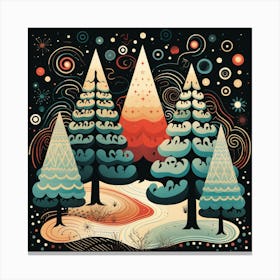 Christmas In The Forest Canvas Print