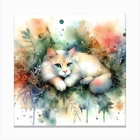 Feline Cat Creative Artwork Illustration 78 Canvas Print