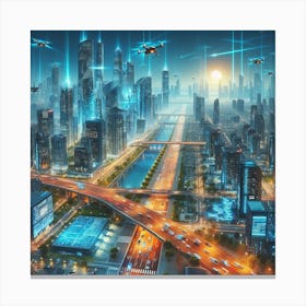 Futuristic Cityscape 254 Canvas Print