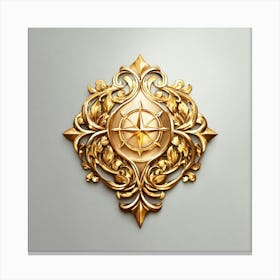 Simple Golden Enchanted Emblem Logo Design (1) Canvas Print