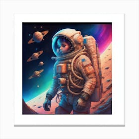 Astronaut In Space Canvas Print