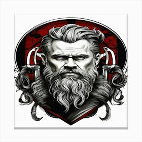 Default Logo For Barbershop Odin Has A Cool Design Hairstyle A 3 Canvas Print