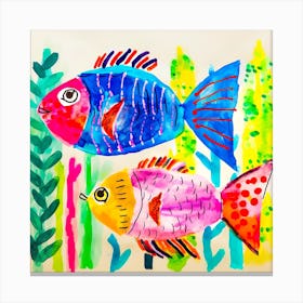 Watercolor Fish Painting Canvas Print