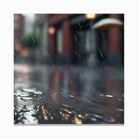 Rainy Day In The City 3 Canvas Print