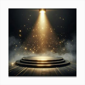 Golden Stage With Spotlight Canvas Print