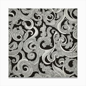 Ornate Swirls Abstract Geometric Pattern Canvas Print