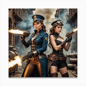 Steampunk Girls 1 Canvas Print