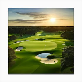 Sunset Golf Course Canvas Print