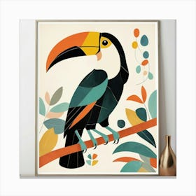 Default Mid Century Geometric Toucan Nursery Art 1 Canvas Print