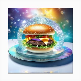 Burger On A Plate 52 Canvas Print