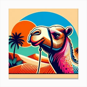 Camel In The Desert Canvas Print