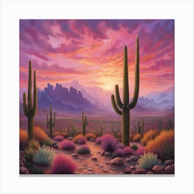 Sunset In The Desert Canvas Print