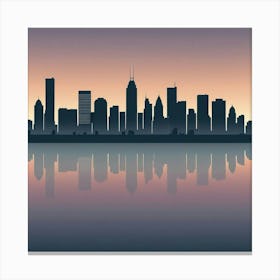 Chicago Skyline At Sunset Canvas Print