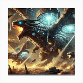 Sky Dragon Heavy Kaiju Carriers Canvas Print