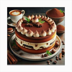 Chocolate Cake With Coffee 2 Canvas Print