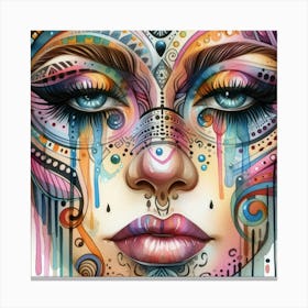 Psychedelic Face Canvas Print