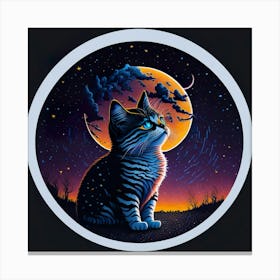 Cat Colored Sky (134) Canvas Print