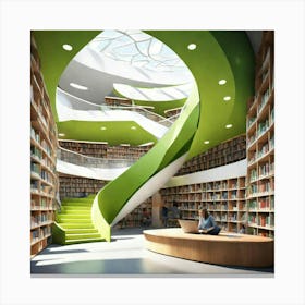 Library Interior Design Canvas Print