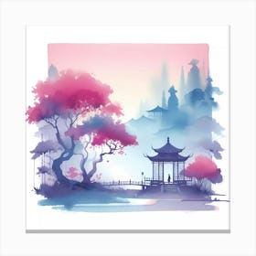 Chinese Watercolor Painting 3 Canvas Print