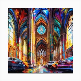 Cathedral Stained Glass Canvas Print