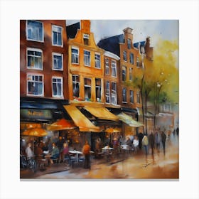 Amsterdam cafe coffee .oil artwork .2 Canvas Print