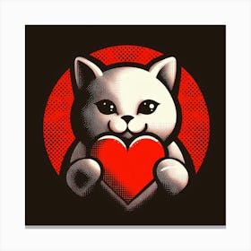 Valentine'S Day Cat 2 Canvas Print