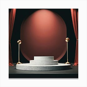 Stage With Red Curtain Canvas Print