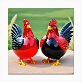 Un Par De Gallinas Rojinegras Canvas Print