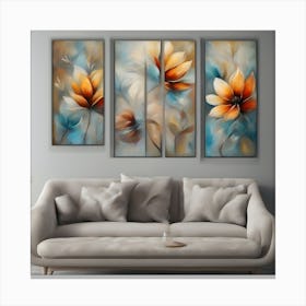 Flowers On A Wall Canvas Print