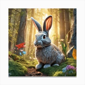 Rabbit In The Forest 113 Canvas Print