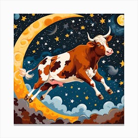 COW JUMPING OVER THE MOON Canvas Print