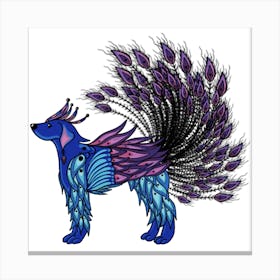 Peacock Dog Canvas Print