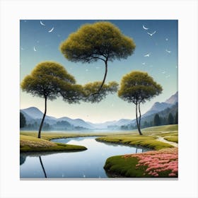 Trees In The Sky Canvas Print