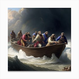Christ In The Boat Canvas Print