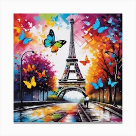 Paris With Butterflies 155 Canvas Print