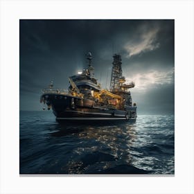 Ship At Sea Canvas Print