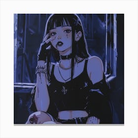 Vampire goth girl Canvas Print