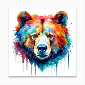 Colorful Bear Painting Canvas Print