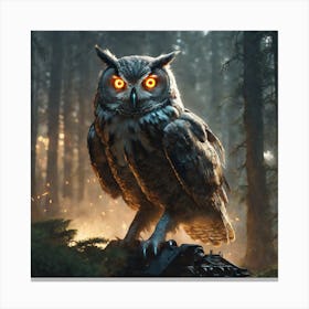 Owl In The Forest 99 Canvas Print