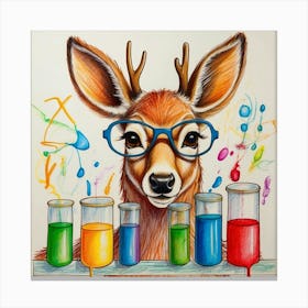 Deer With Glasses 4 Canvas Print