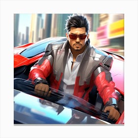 Man Driving A Car 1 Canvas Print