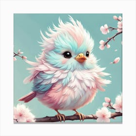 Little Bird In Cherry Blossoms Canvas Print