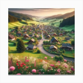 Village In The Mountains 2 Canvas Print