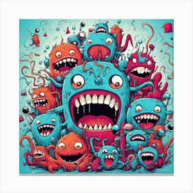 Monsters In A Crowd Canvas Print
