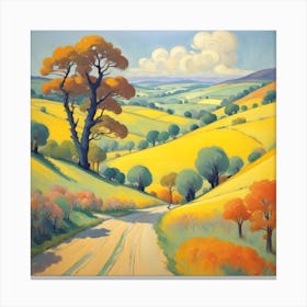 Country Road after Clarice Cliffe Canvas Print