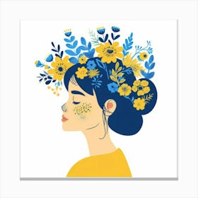 Girl With Flowers In Her Hair 1 Canvas Print