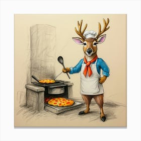 Chef Deer 22 Canvas Print