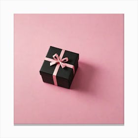 Gift Box On Pink Background 1 Canvas Print